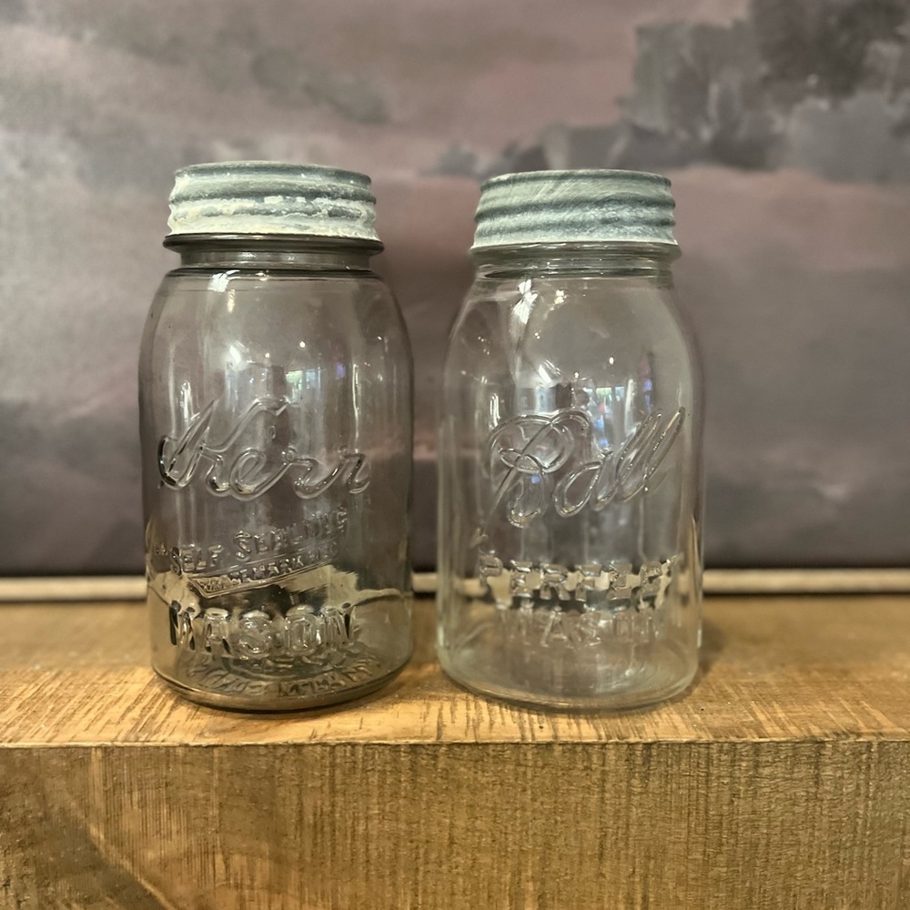 Antique Ball & Kerr Jars with Zinc Lids